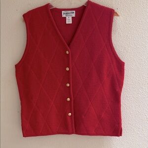 Red Pendleton Scarlet Diamond-Patterned Vest